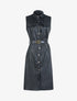 Robe mi longue en simili - Noir - 1
