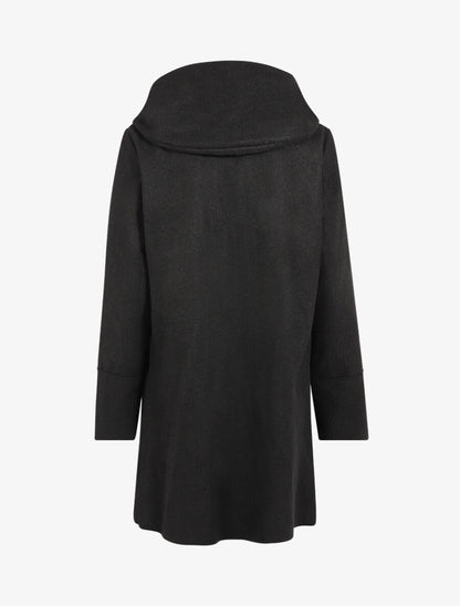Manteau droit à capuche - Noir - 2