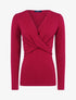 Pull fin à pans croisés - Rouge cerise - 1