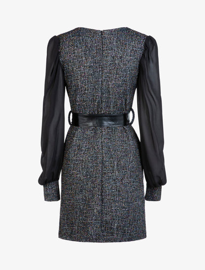 Robe en maille texturée multicolore - Noir - 2