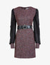 Robe en maille texturée multicolore - Rouge - 1