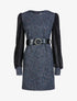 Robe en maille texturée multicolore - Marine - 1
