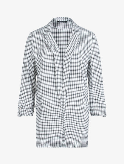 Blazer à imprimé petits carreaux - Noir - 1