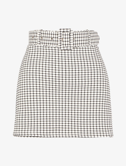 Short à imprimé petits carreaux - Noir - 1