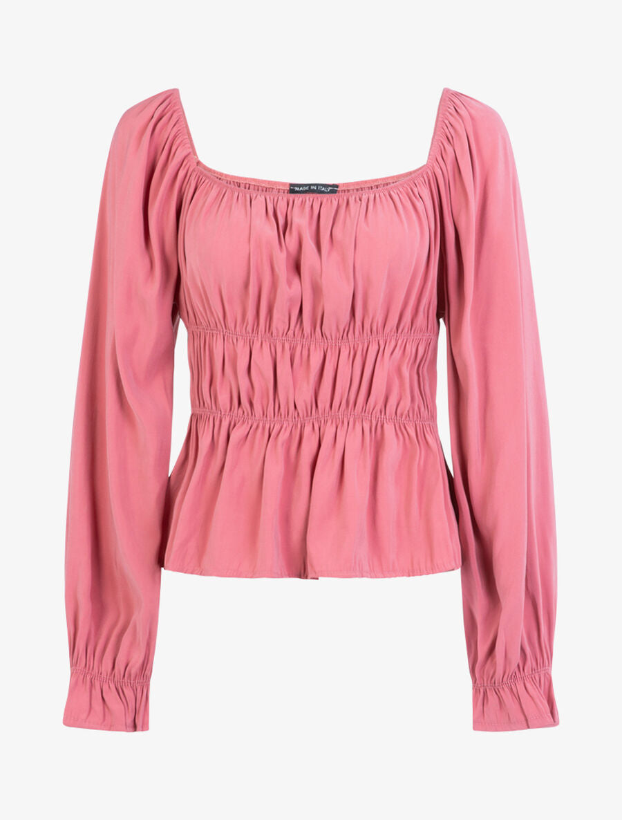 Top doux élastiqué - Rose - 1