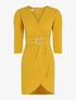 Robe buste ample à boucle - Moutarde - 1