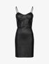 Robe en simili à buste à coutures - Noir - 1