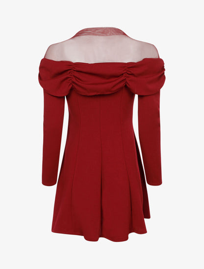 Robe buste à plis - Lie de vin - 2