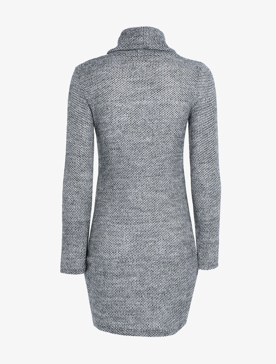 Robe en maille texturée et sautoir - Gris foncé - 2