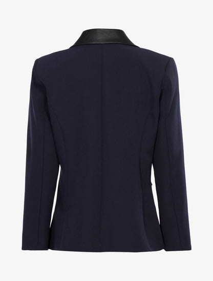 Veste croisée à encolure simili - Marine - 2