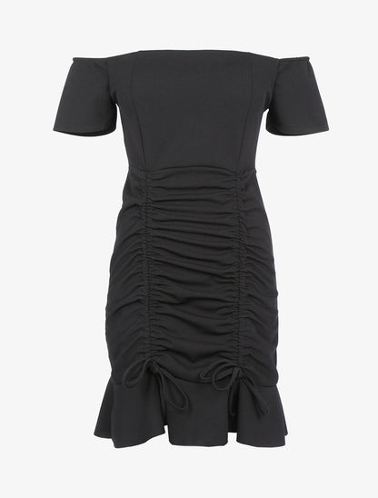 Robe à cordons de serrage - Noir - 1