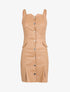 Robe chasuble en simili - Camel - 1
