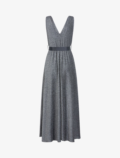 Robe longue pailletée - Argent - 2
