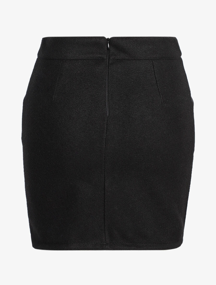 Jupe ceinturée en maille - Noir - 2