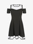 Robe à épaules dénudées et résille - Noir - 1