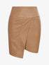 Jupe portefeuille en simili - Camel - 1
