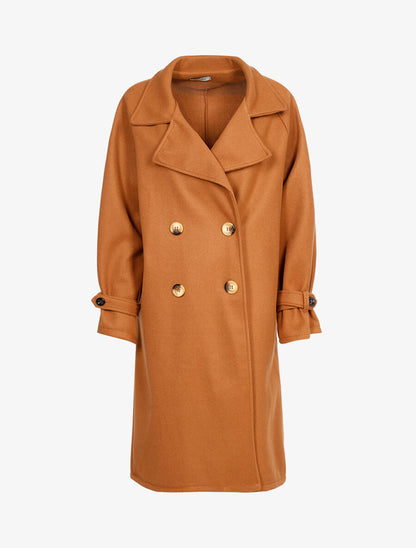 Manteau long en feutre - Camel - 1