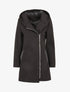 Manteau à poches en simili - Noir - 1