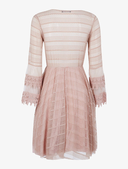 Robe ajourée à découpes graphiques - Rose - 2