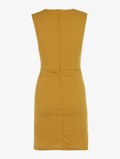 Robe à épaules boutonnées - Jaune - 2