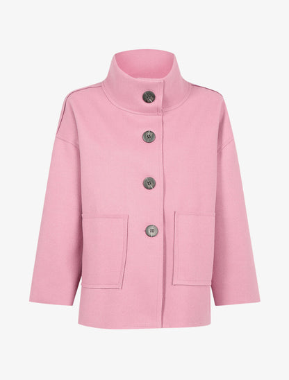 Veste courte à col montant - Rose - 1
