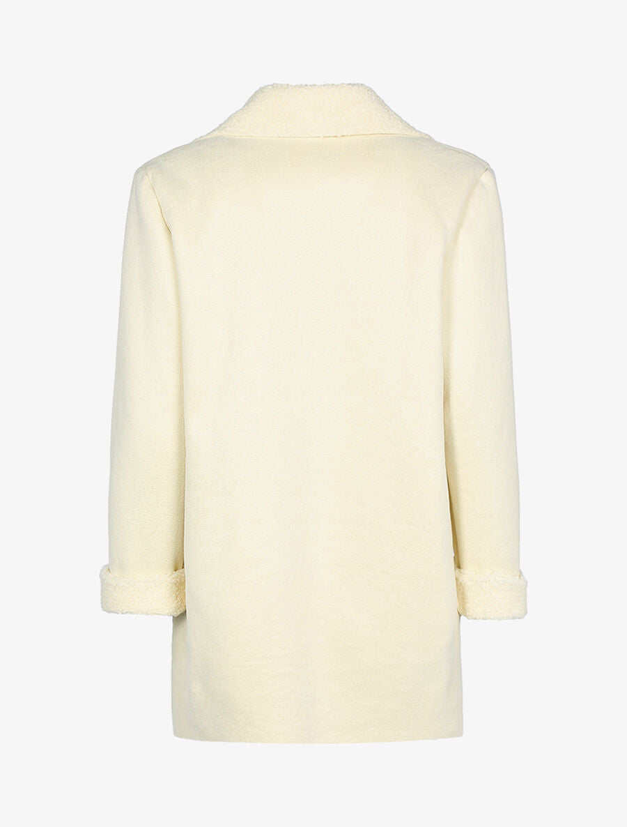 Veste légère style cuir retourné - Écru - 2