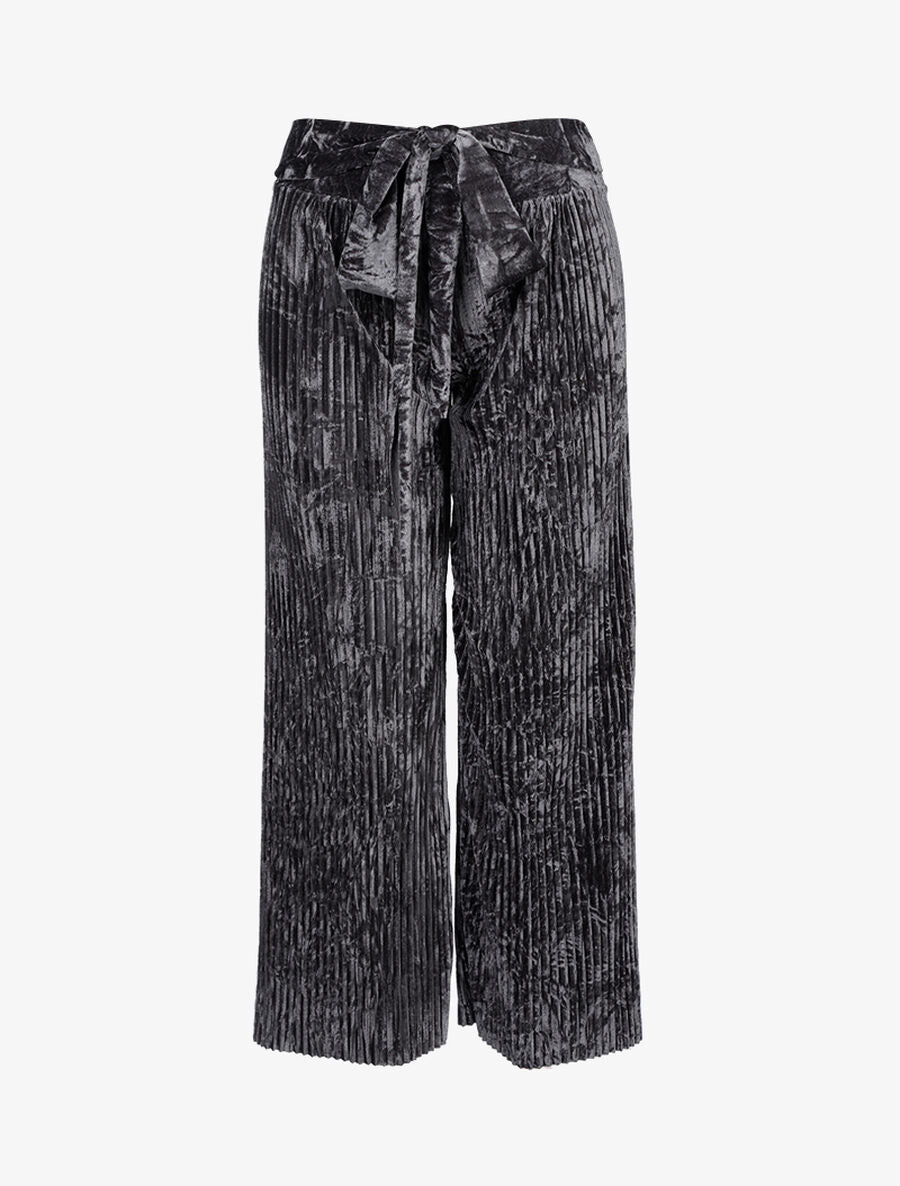 Pantalon gaufré effet velours - Gris foncé - 1