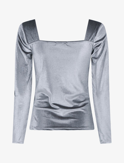 Top effet velours - Gris foncé - 2