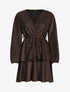 Robe pailletée à bas volanté - Bronze - 1