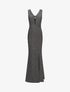 Robe sirène pailleté à décolleté transparent - Argent - 1