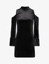 Robe en velours à épaules nues - Noir - 1