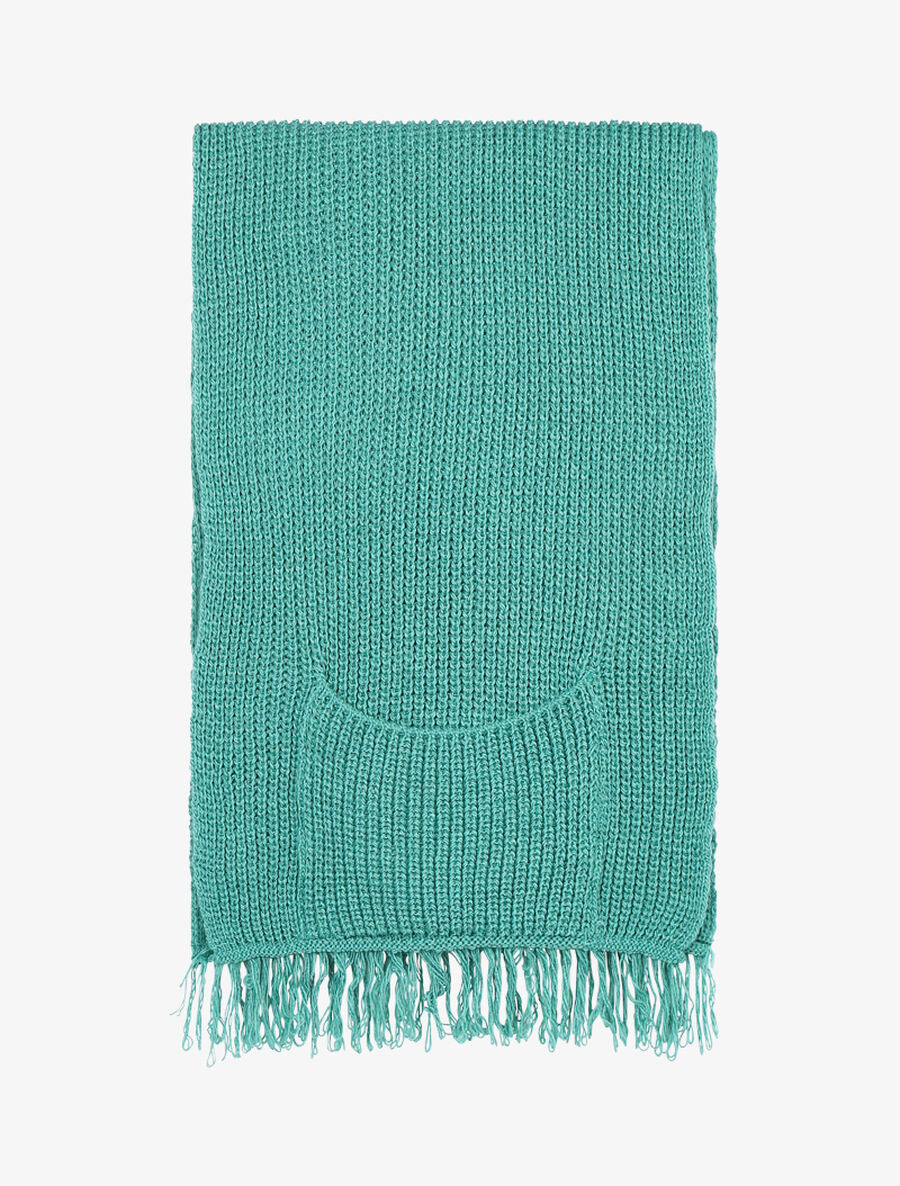 Poncho style écharpe à poches - Vert d&