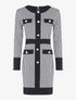 Robe boutonnée imprimé carreaux - Noir - 1