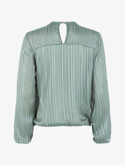 Blouse en voile fin coupe boule - Vert - 2