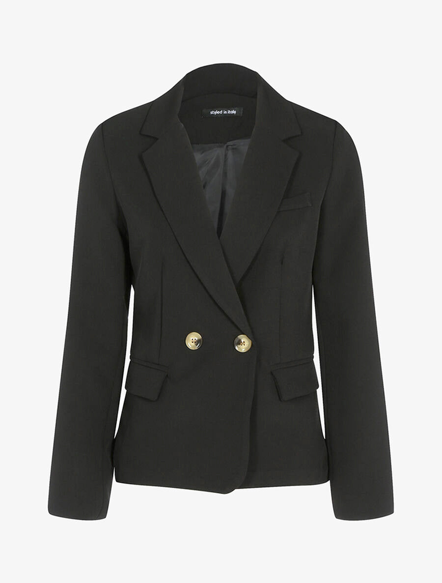Veste fluide boutonnée - Noir - 1