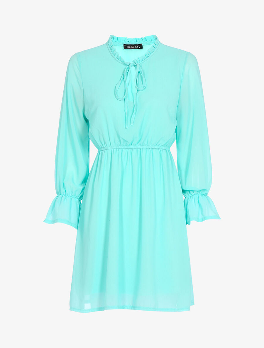 Robe patineuse fluide - Bleu turquoise - 1