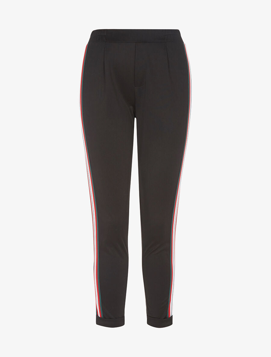 Jogpants 7/8 lignes sur les côtés - noir/rouge - 1