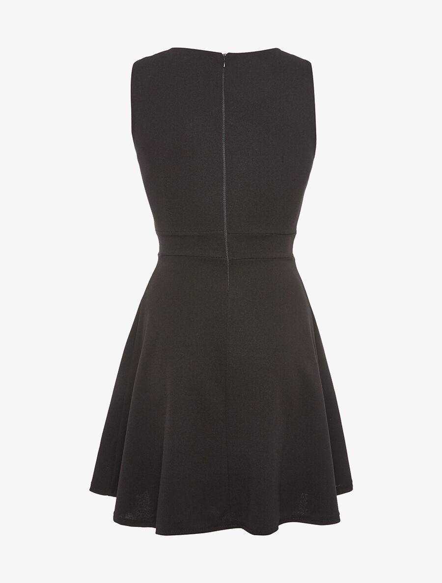 Robe décolleté argenté - Noir - 2