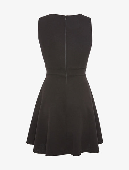 Robe décolleté argenté - Noir - 2