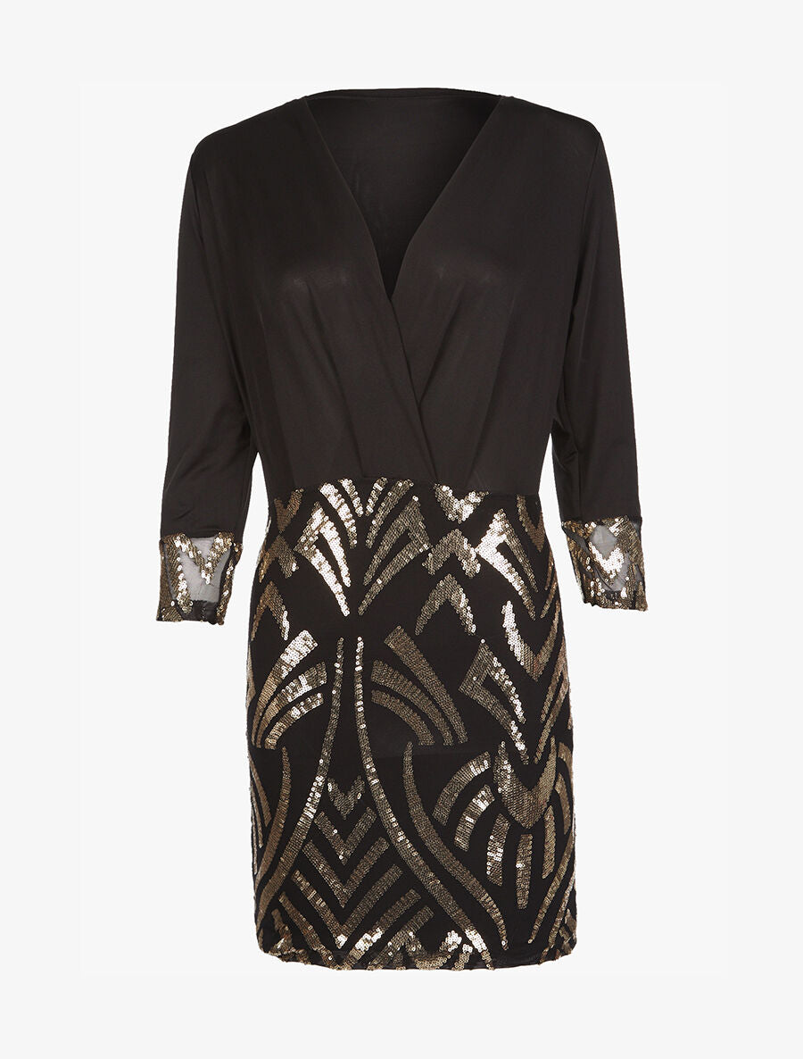 Robe bas à sequins - noir - 1