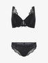 Ensemble push up en dentelle à détail noeud - Noir - 1
