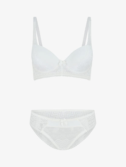 Ensemble push up à dentelle - Blanc - 1