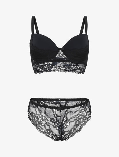 Ensemble push up et bande en dentelle - Noir - 4