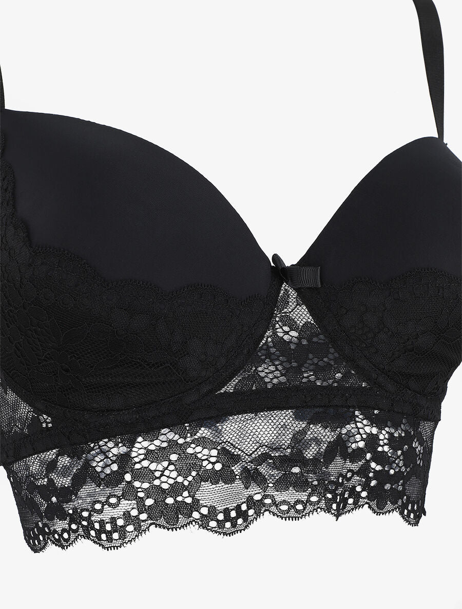 Ensemble push up et bande en dentelle - Noir - 3