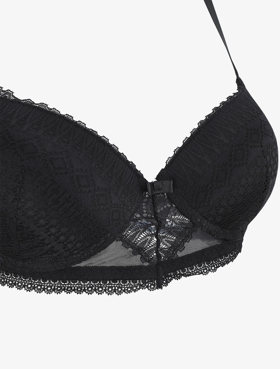 Ensemble push up à pois en dentelle - Noir - 4