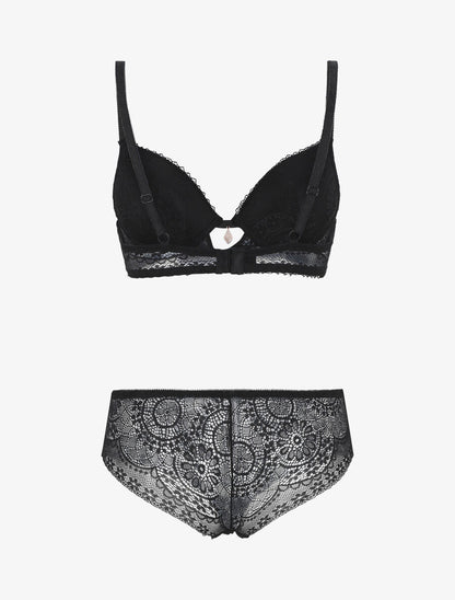 Ensemble dentelle à bijoux strass - Noir - 3