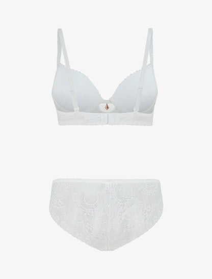 Ensemble dentelle à bijoux strass - Blanc - 2