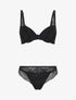 Ensemble push up et culotte ajourée en dentelle - Noir - 4