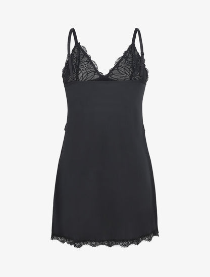Robe nuisette à buste dentelle - Noir - 2