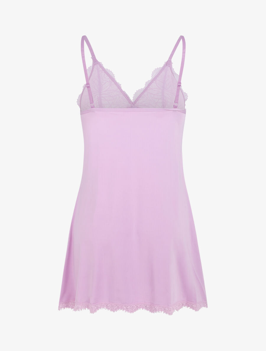 Robe nuisette à buste dentelle - Lilas - 2